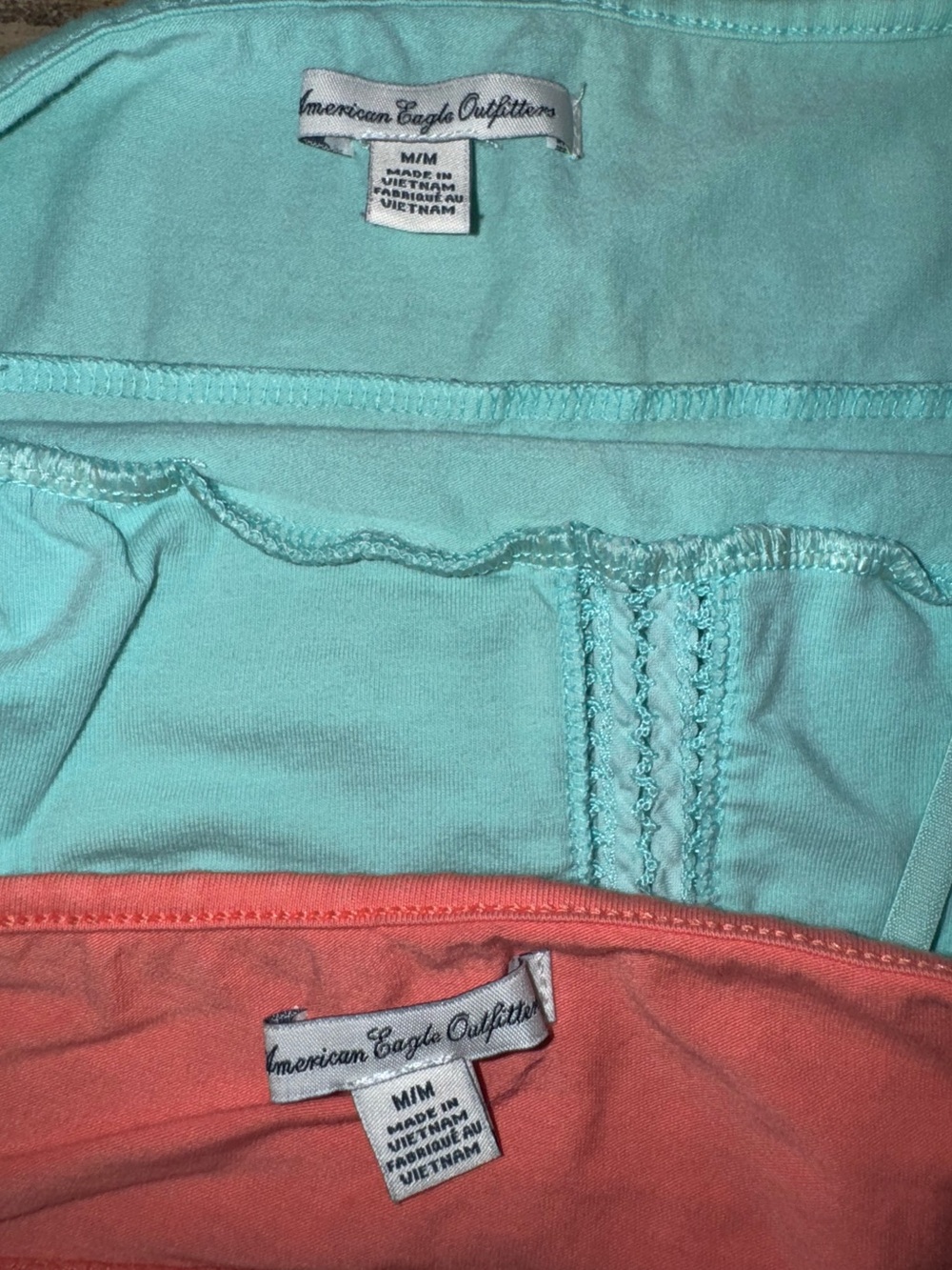 American Eagle Outfitters Coral & Aqua Lace-Trim Cami Tanks (2-Pack) - Picture 5 of 5